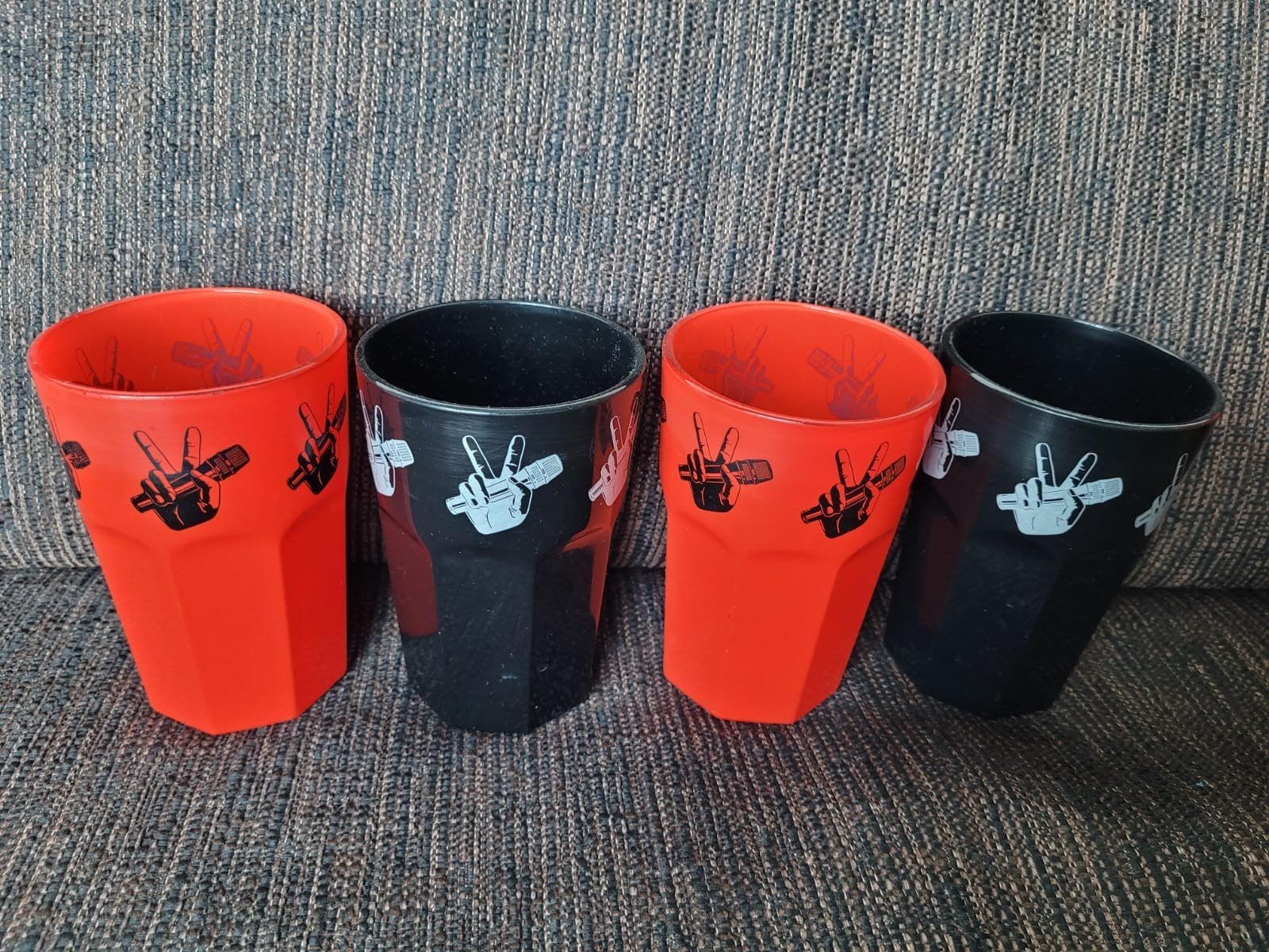 4 x the voice bekers glazen the voice, Ophalen of Verzenden, Zo goed als nieuw, Gebruiksvoorwerp