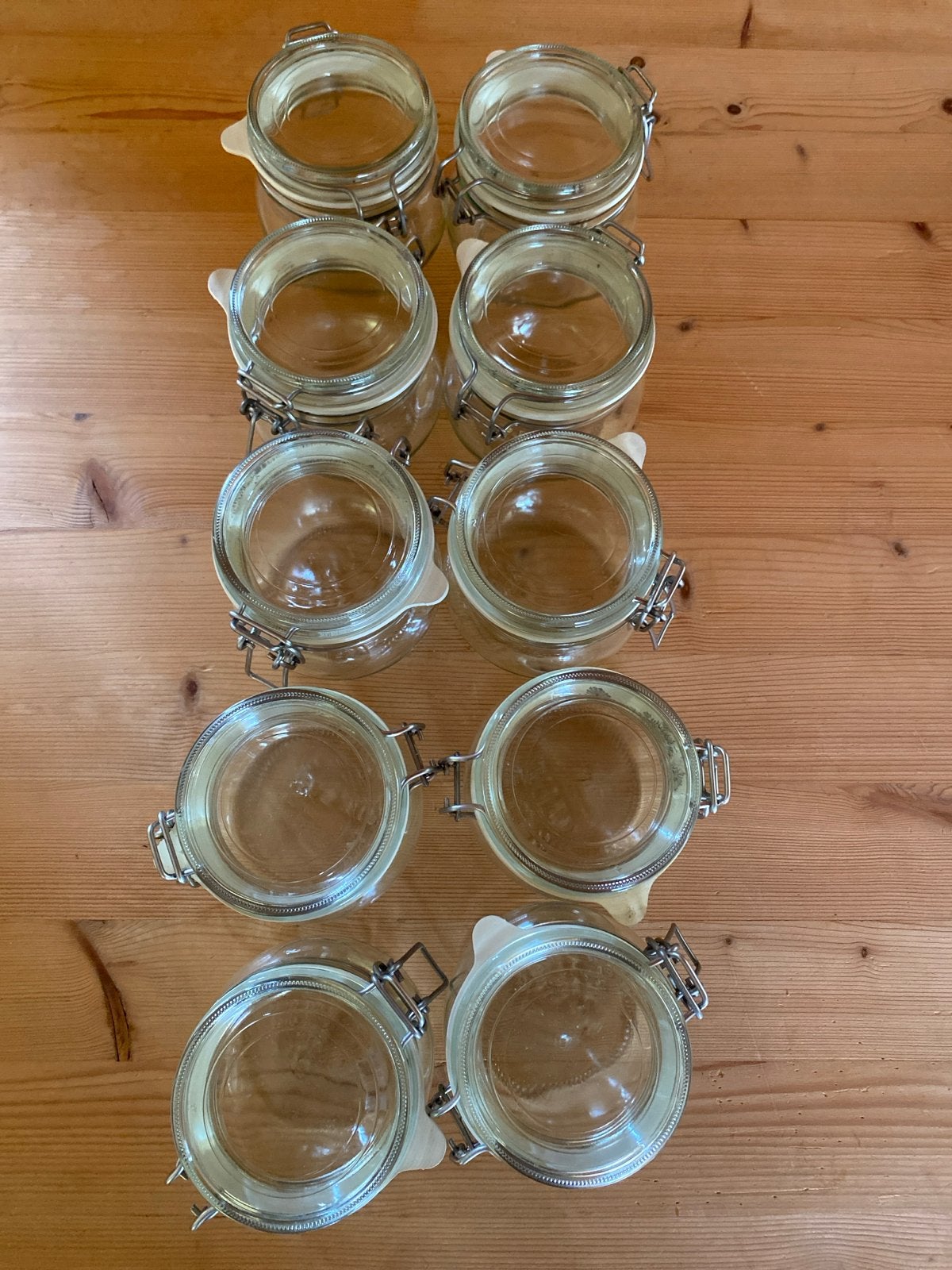 Ikea Set van 10 Glazen Voorraadpotten met Beugelsluiting, Voorraadpot, Ophalen, Gebruikt, Glas