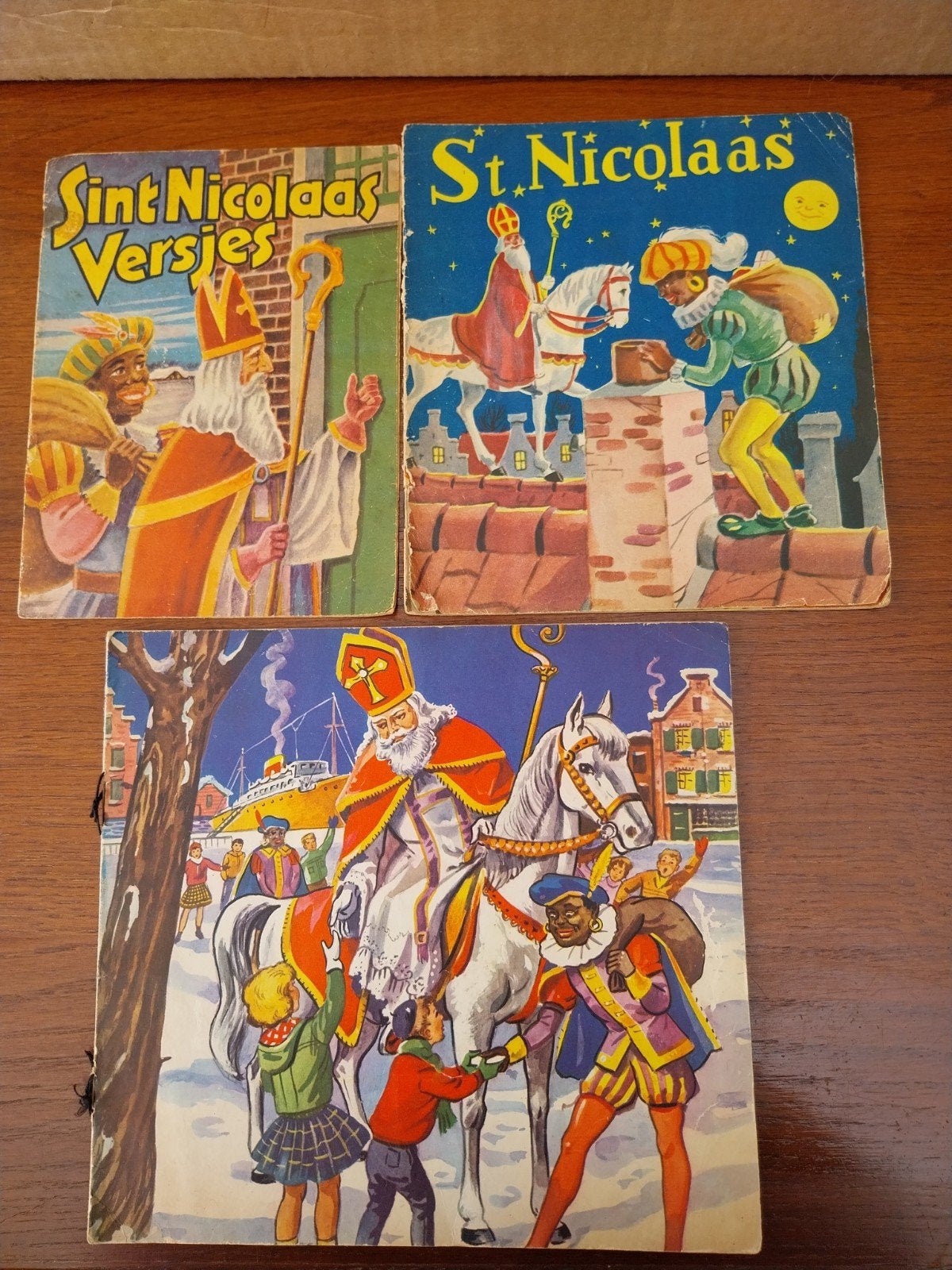 3 vintage Sint Nicolaas boekjes versjes en verhaaltje, Ophalen of Verzenden, Gebruikt