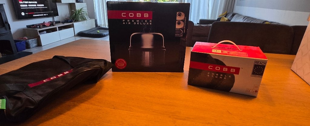 COBB Premier Air Deluxe BBQ + Draagtas + Cobble Stone nieuw, Huis en Inrichting, Keuken | Potten en Pannen, Ophalen of Verzenden