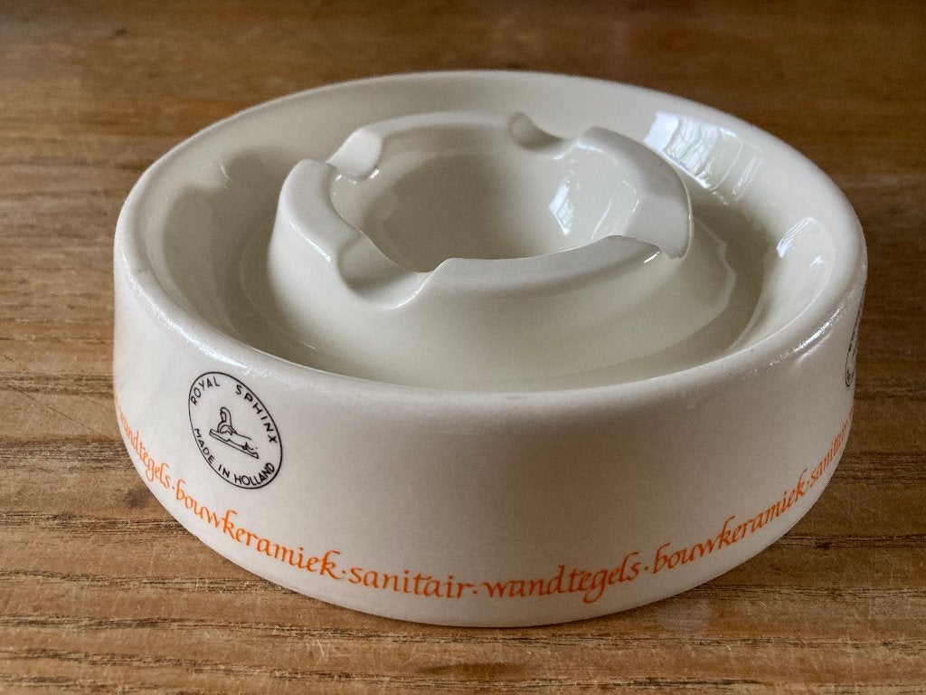 Vintage asbak Royal Sphinx Maastricht P. Regout Ø17 cm, Antiek en Kunst, Antiek | Keramiek en Aardewerk, Ophalen of Verzenden