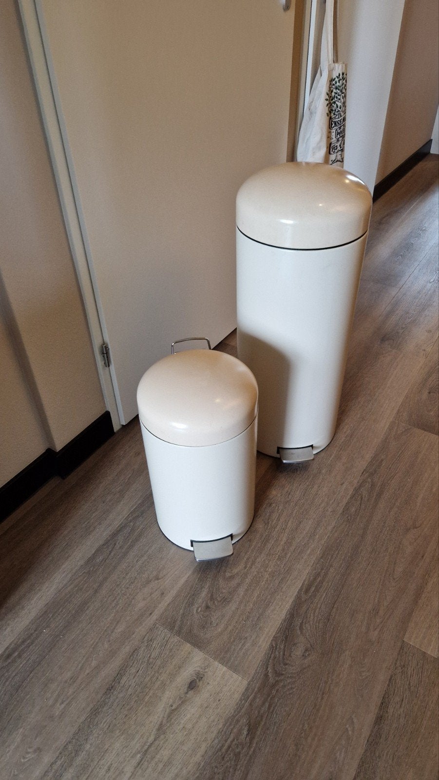 2 brabantia pedaalemmers, 60 en 20 liter, 40 liter of meer, Ophalen, Zo goed als nieuw, Rvs
