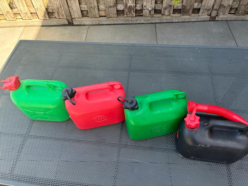 5 liter jerrycans van bekende merken (los of set van 4), Ophalen of Verzenden, Gebruikt