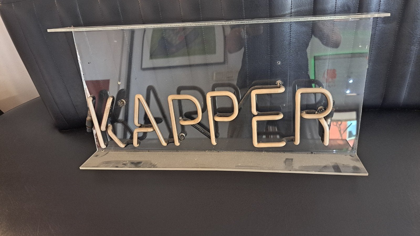 Kapper Oude Neon Verlichting 'Kapper' - Blauw, Ophalen of Verzenden