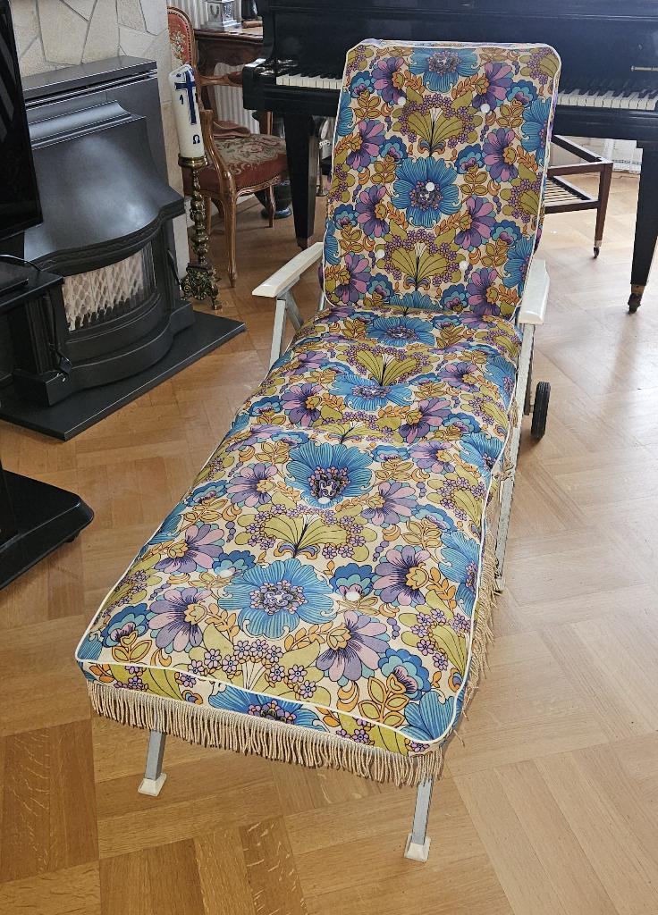 Een gave retro sixties seventies ligstoel!, Ophalen, Gebruikt, Aluminium, Verstelbaar
