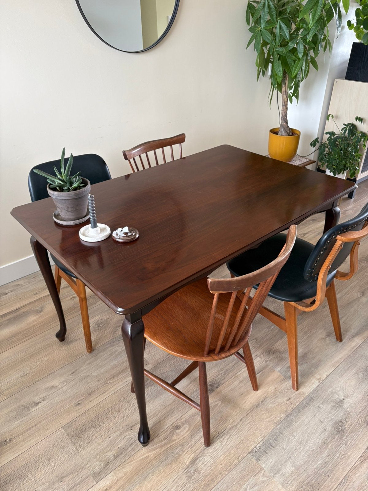 Antieke kersenhouten tafel 130x86cm, Huis en Inrichting, Tafels | Eettafels, Ophalen, Gebruikt, 100 tot 150 cm, 50 tot 100 cm