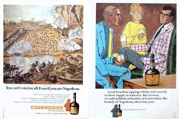 13 oude advertenties reclames Courvoisier cognac 66-81 drank, Ophalen of Verzenden, Gebruikt, Overige typen