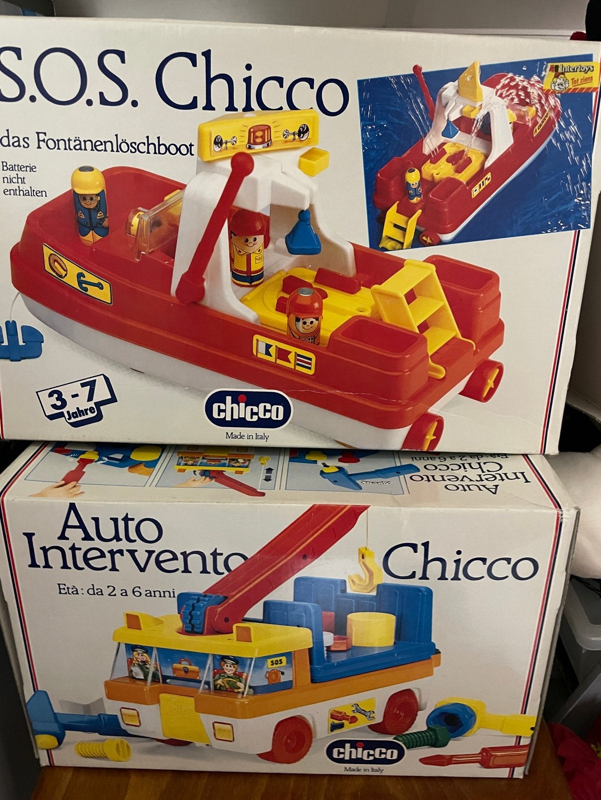 Chicco S.O.S. Fontänenlöschboot & Auto Intervento Speelgoed, Ophalen of Verzenden, Nieuw, Jongen of Meisje