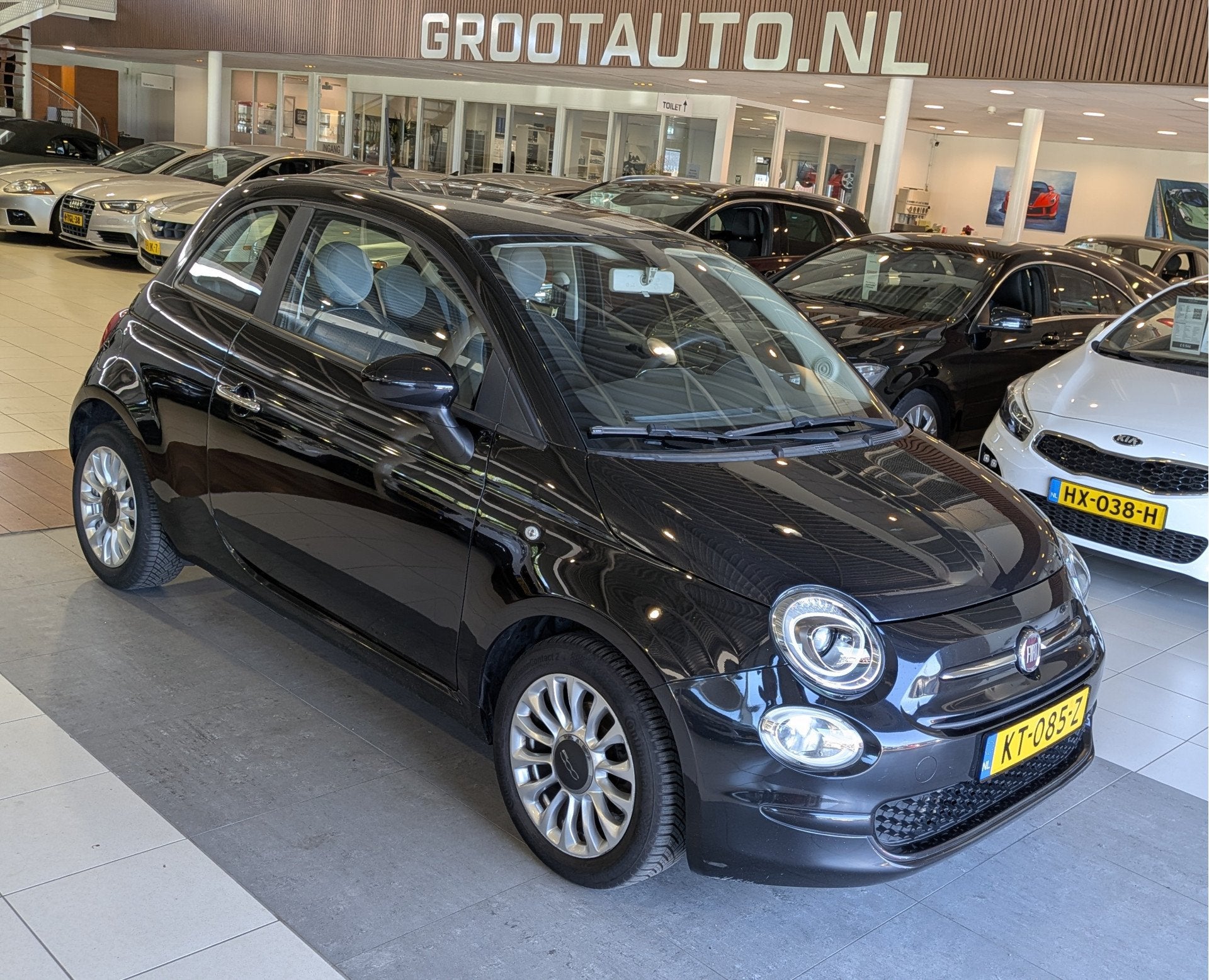 Fiat 500 0.9 TwinAir Turbo Popstar Airco, Stuurbekrachtiging, Auto's, Voorwielaandrijving, Stof, Gebruikt, Start-stop-systeem