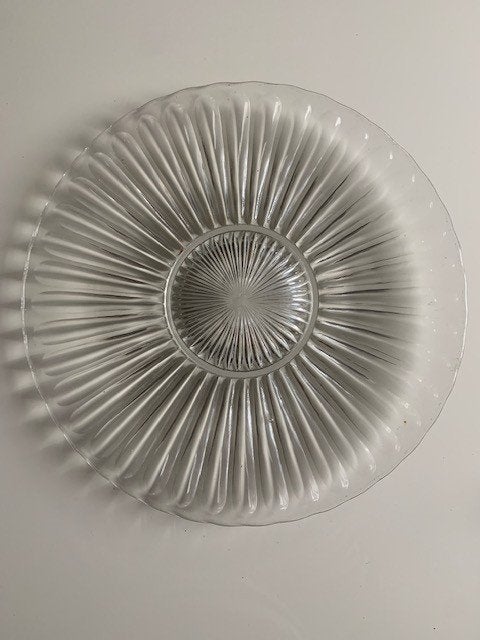 Glazen taart schaal / serveerschaal, zgan (Foto 68), Ophalen, Overige stijlen, Glas, Schaal of Schalen