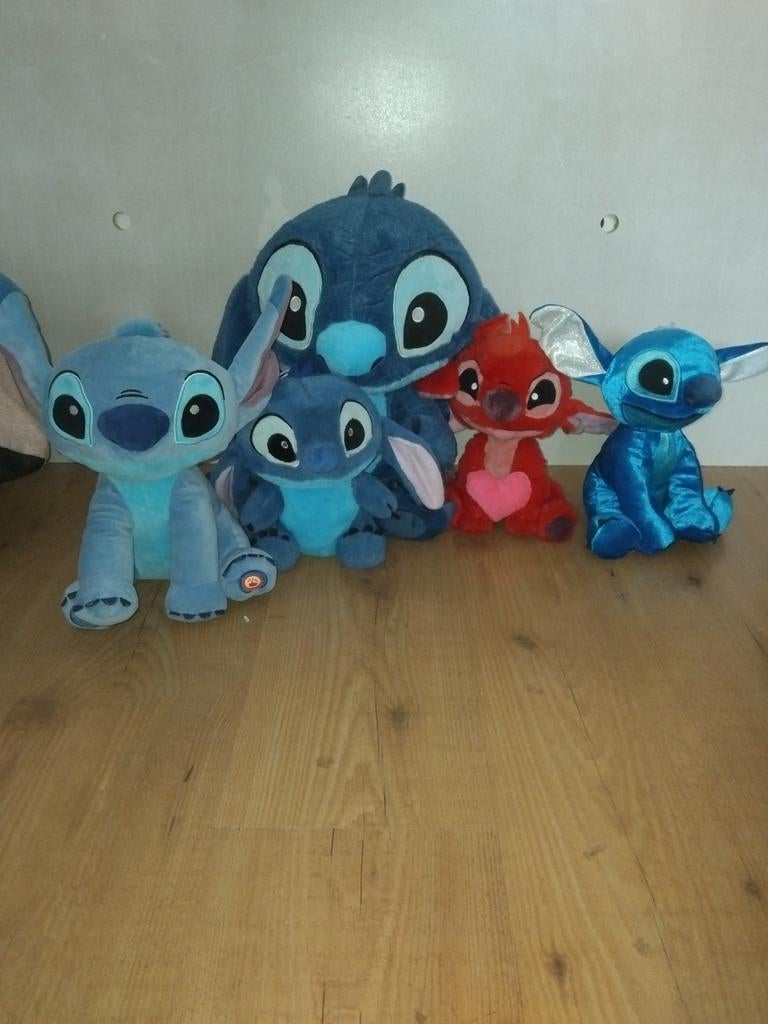 Grote Stitch en Angel Knuffels - Disney Lilo & Stitch, Disney, Disney, Overige typen, Blauw