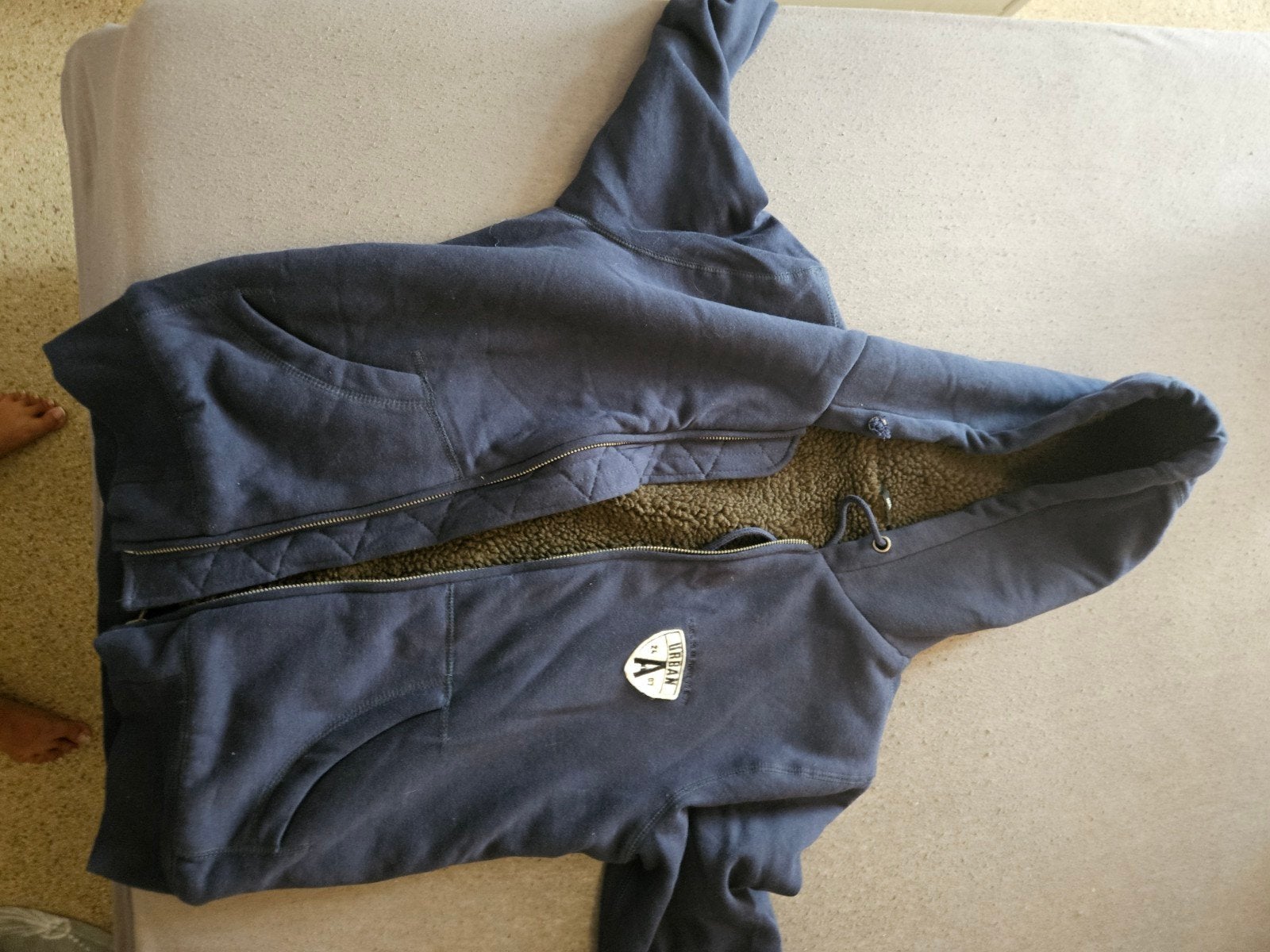 Hema hoodie met teddy voering, maat L, Hema, Maat 52/54 (L), Blauw, Ophalen of Verzenden