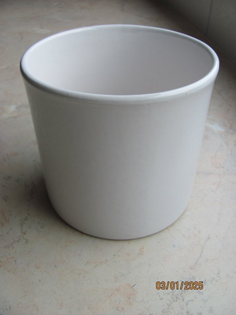 NIEUWSTAAT glans WIT cilinder RONDE keramiek BLOEMPOT ø 15, Overige materialen, Minder dan 30 cm, Minder dan 60 cm, Rond