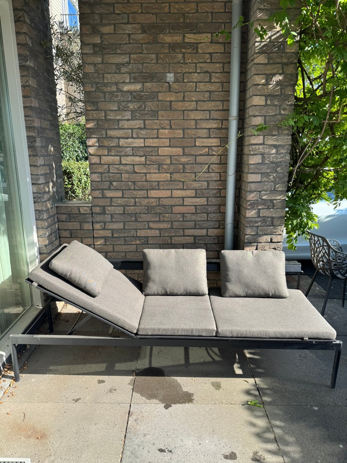 Extremis Sol+Luna bank/ligbed zwart incl kussens taupe, Tuin en Terras, Ophalen, 3 zitplaatsen, Aluminium, Zo goed als nieuw