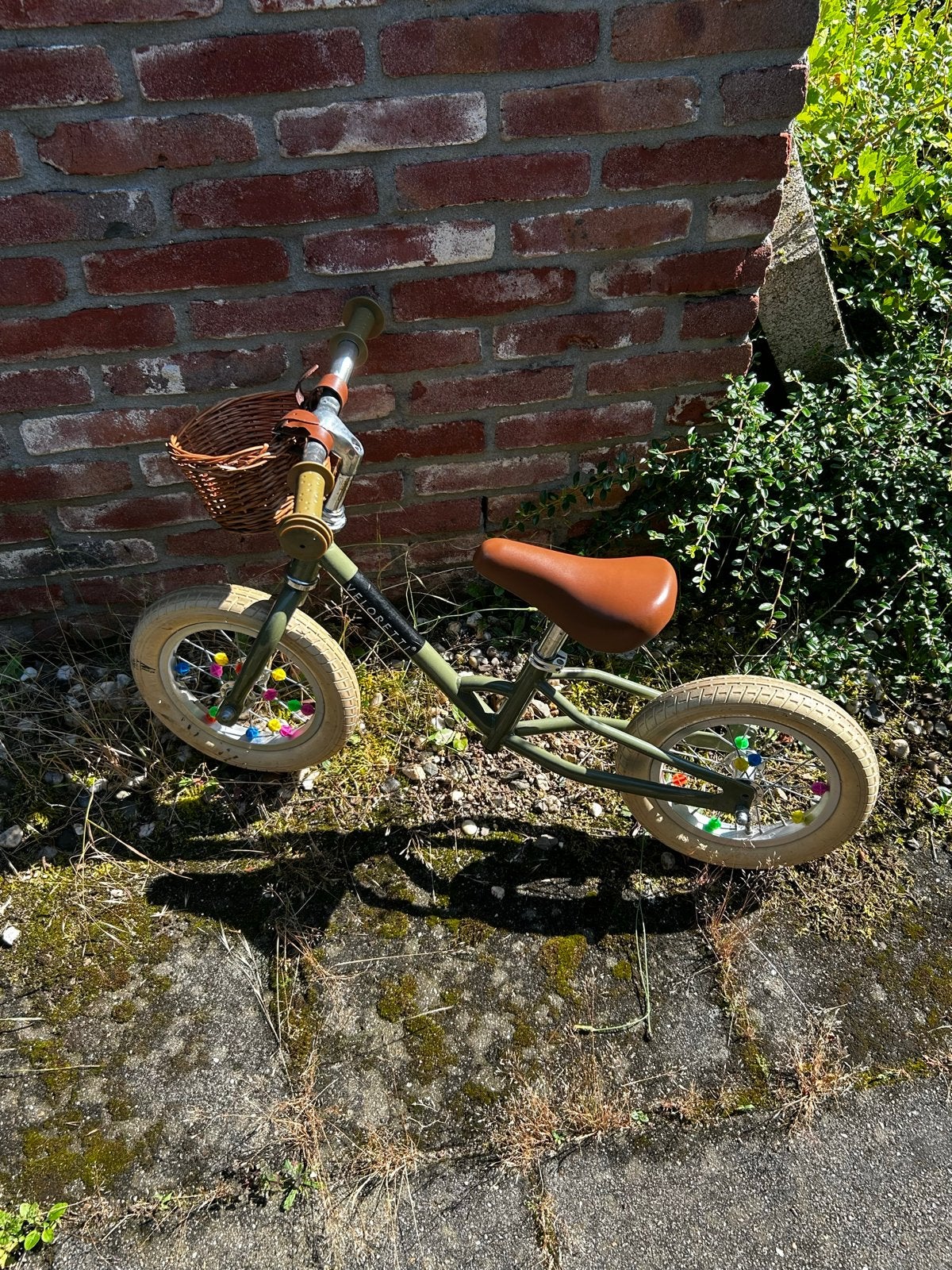 Veloretti loopfiets groen met mandje, Ophalen, Gebruikt, Minder dan 16 inch