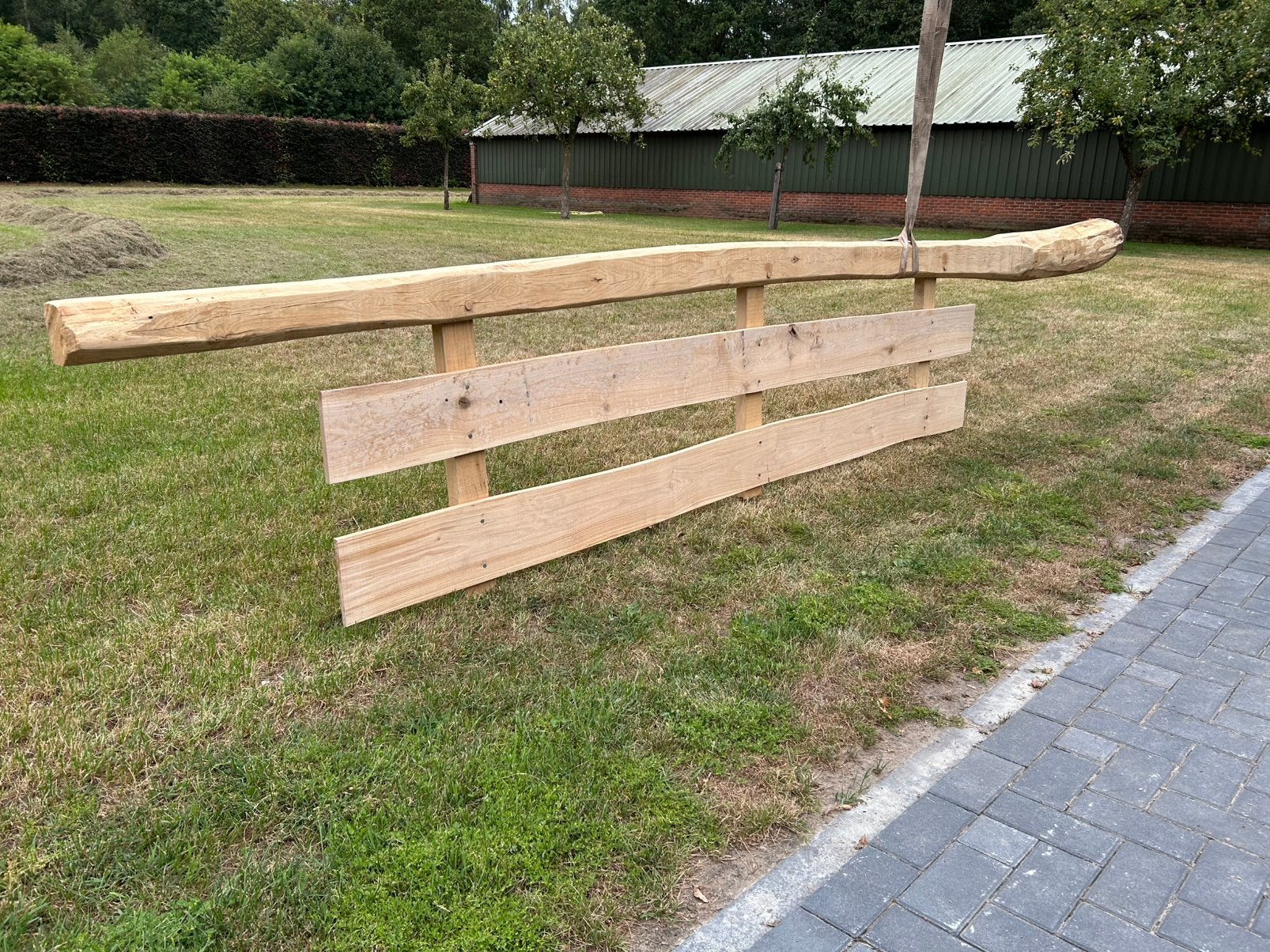 Eiken landhekken, landhek, poort, hekwerk, hek, Ophalen, 100 tot 150 cm, Nieuw, Hout