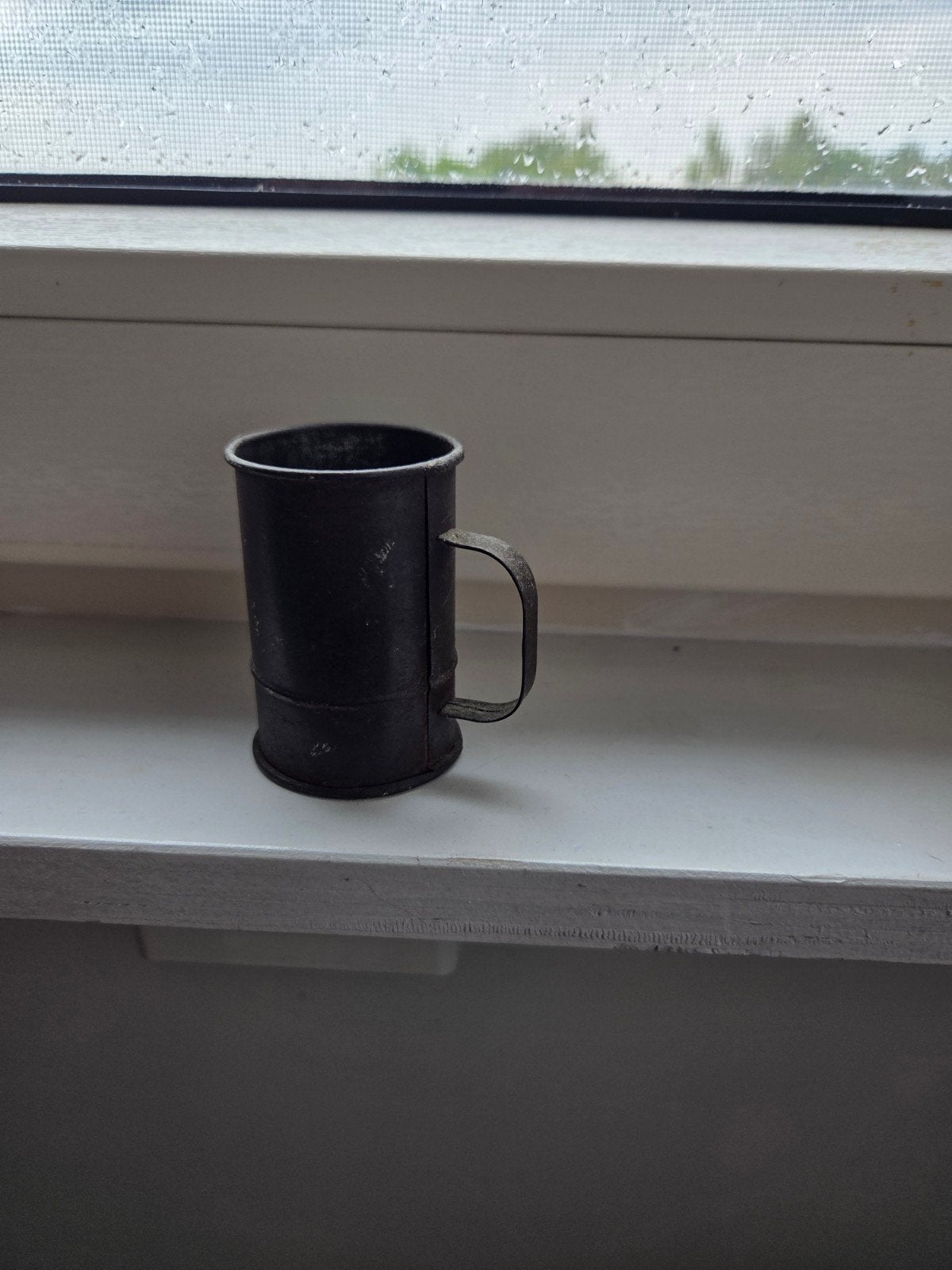 Vintage metalen maatbeker/mok, Ophalen of Verzenden