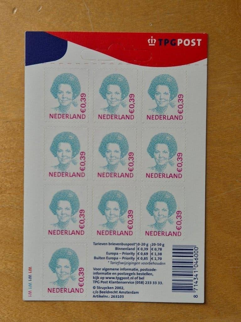 NVPH PB -2002 - Struycken Beatrix €0,39 - 10maal - dicht, Postzegels en Munten, Postzegels | Nederland, Ophalen of Verzenden, Na 1940