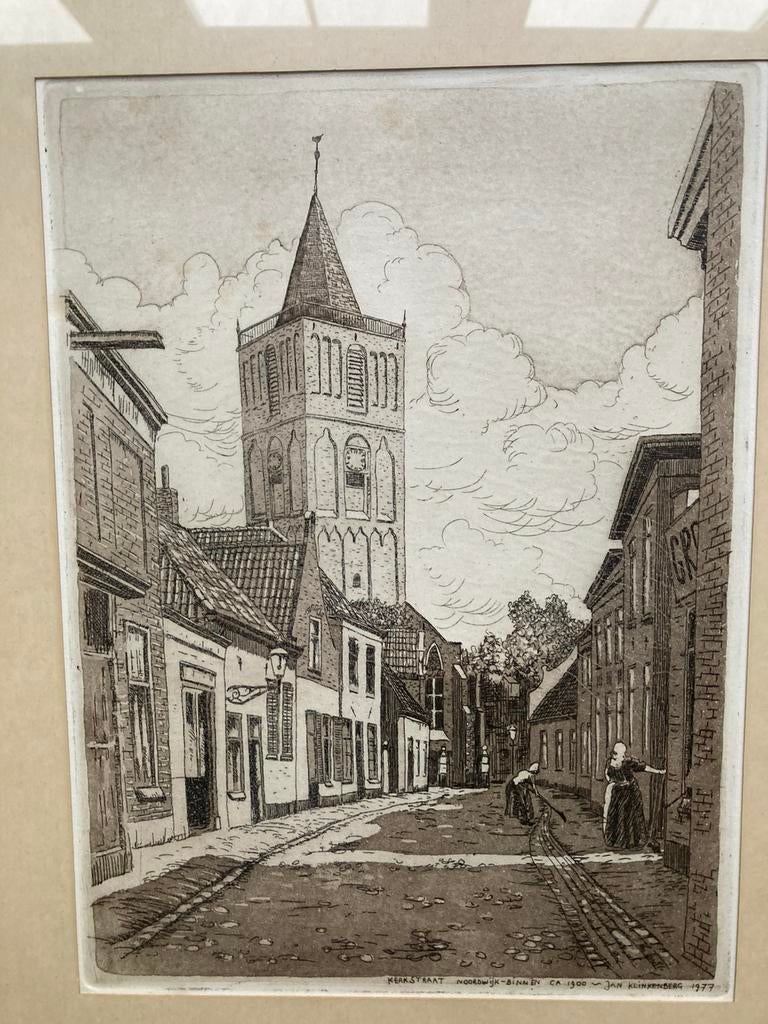 Etsen van Noordwijk, Ophalen, Landschap, Ets, Met passe-partout