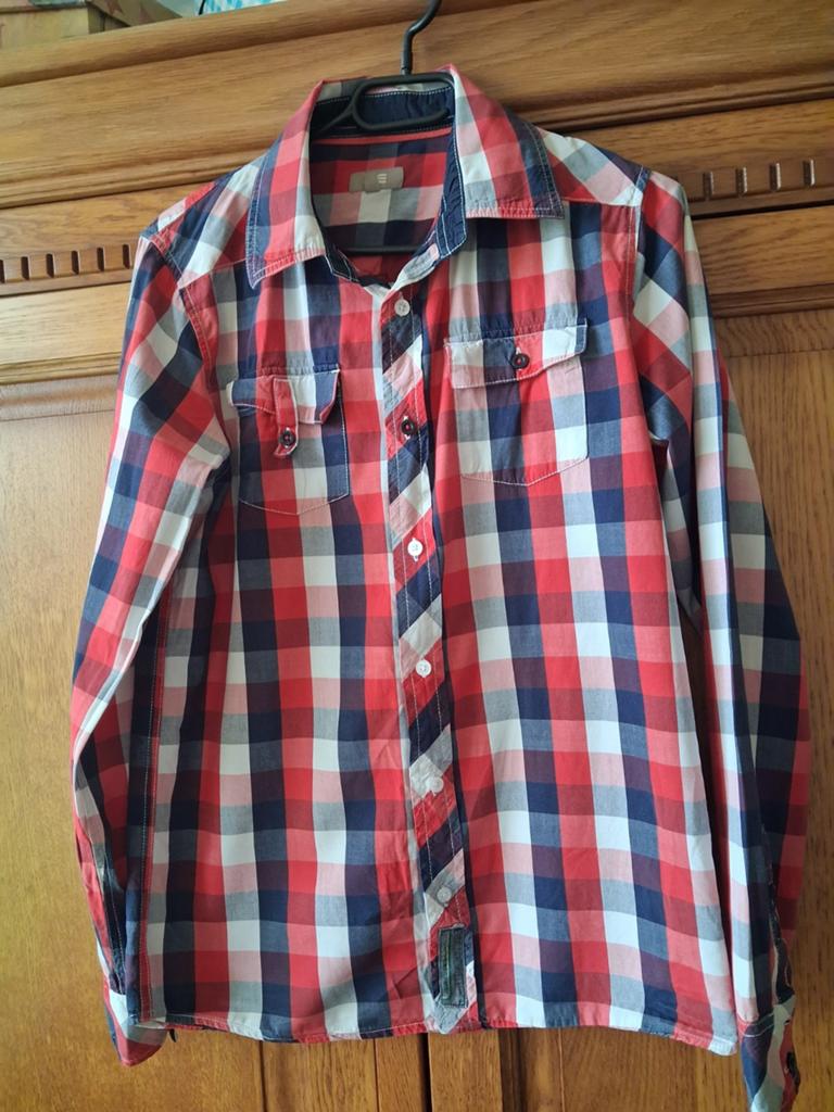 WE Geruit Overhemd Maat 158/164, Gebruikt, WE, Overhemd of Blouse, Ophalen of Verzenden