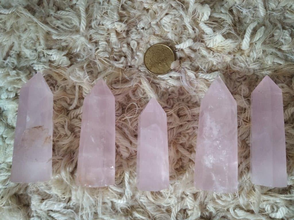 5 rozenkwarts obelisken, Ophalen of Verzenden, Mineraal
