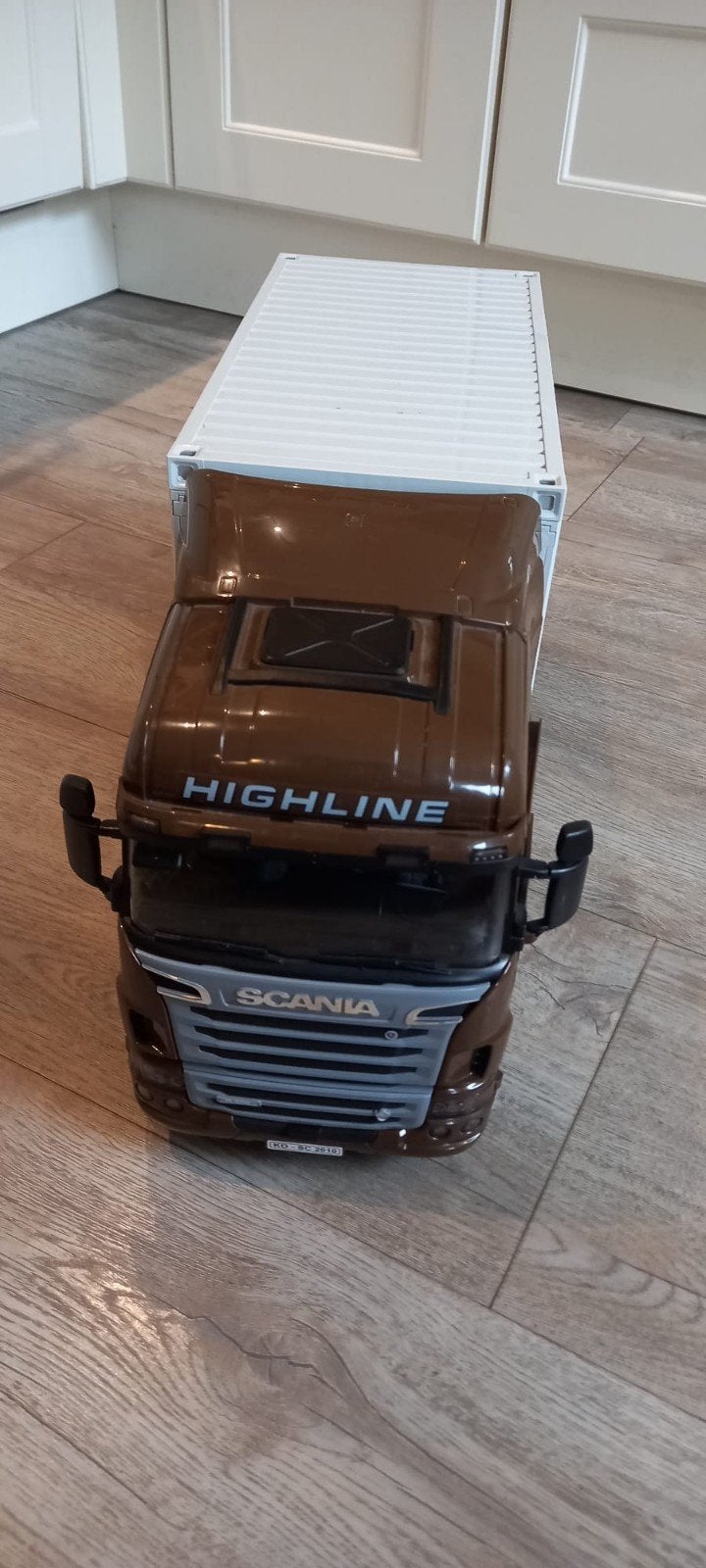 Bruder Scania UPS Containervrachtwagen met Kooiaap, Ophalen, Zo goed als nieuw