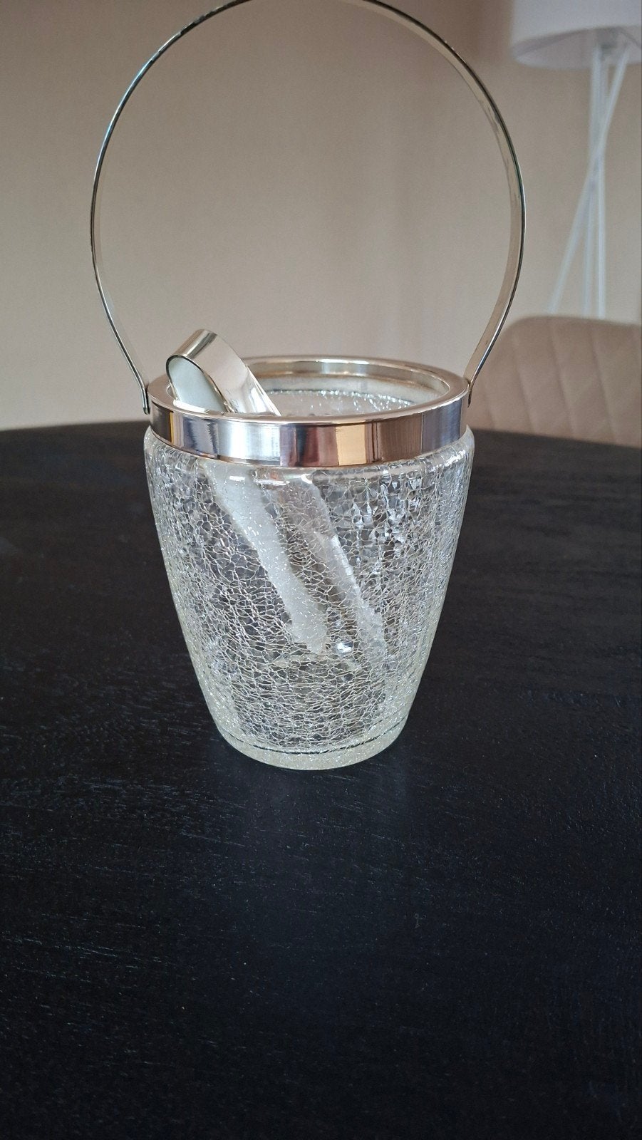 Vintage ijsemmertje van craqueléglas, Ophalen of Verzenden