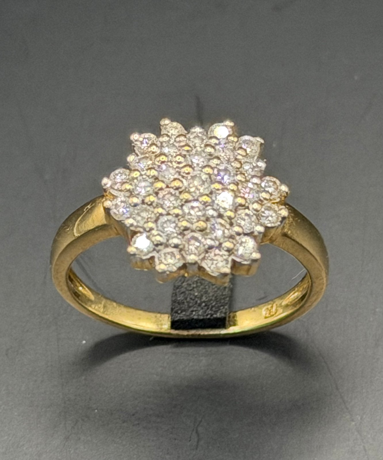 Prachtige 18K gouden ring met natuurlijke diamanten- 16,5mm, Ophalen of Verzenden, Kleiner dan 17, Met edelsteen, Dame