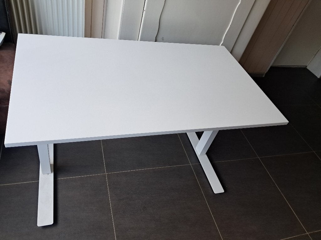 Sta zit bureau wit ikea trotten, Ophalen, Zit-sta bureau, Scandinavisch, In hoogte verstelbaar