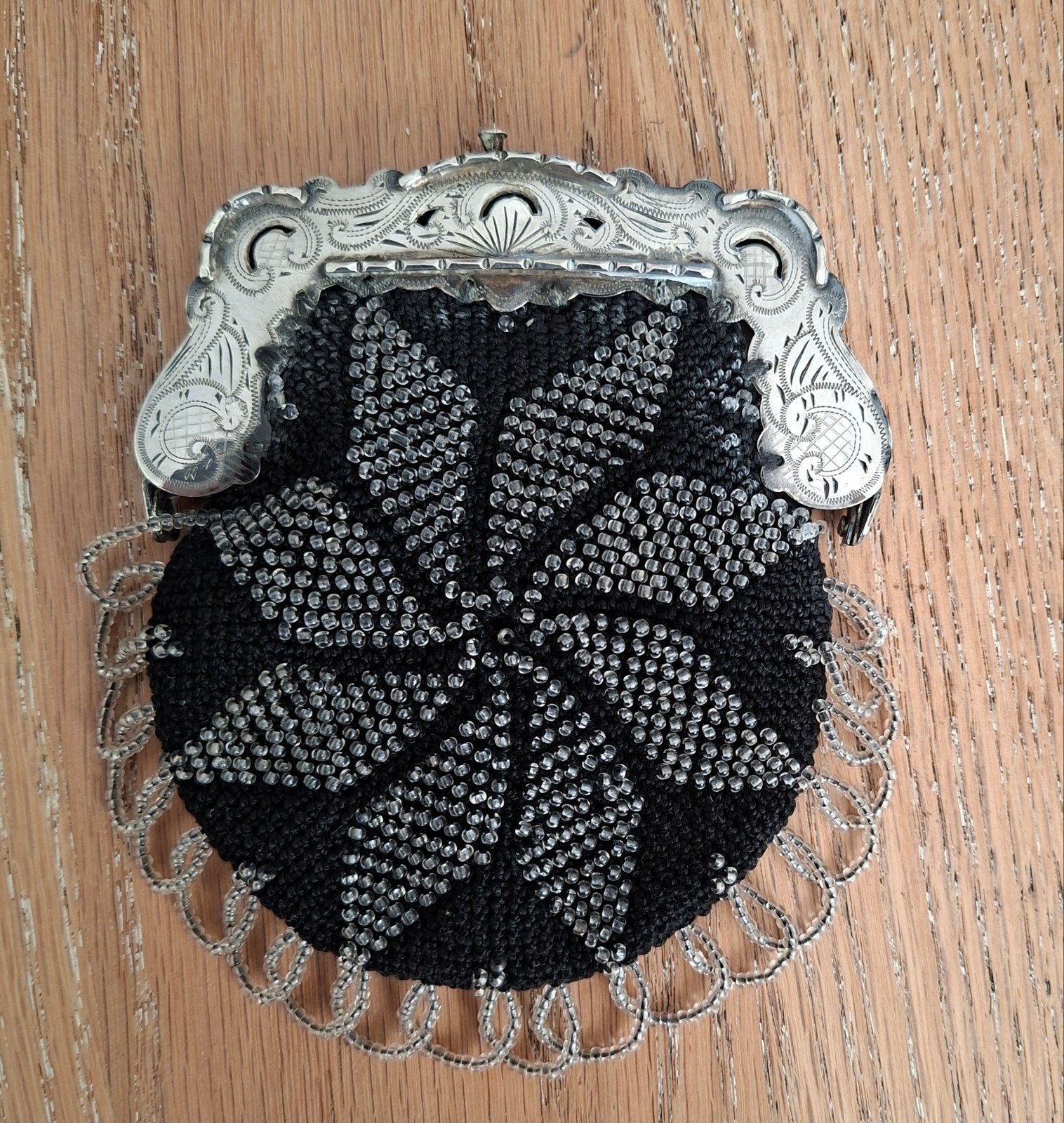 Antiek Zilveren Kralenbeursje / Kralentasje, Antiek en Kunst, Ophalen of Verzenden, Zilver