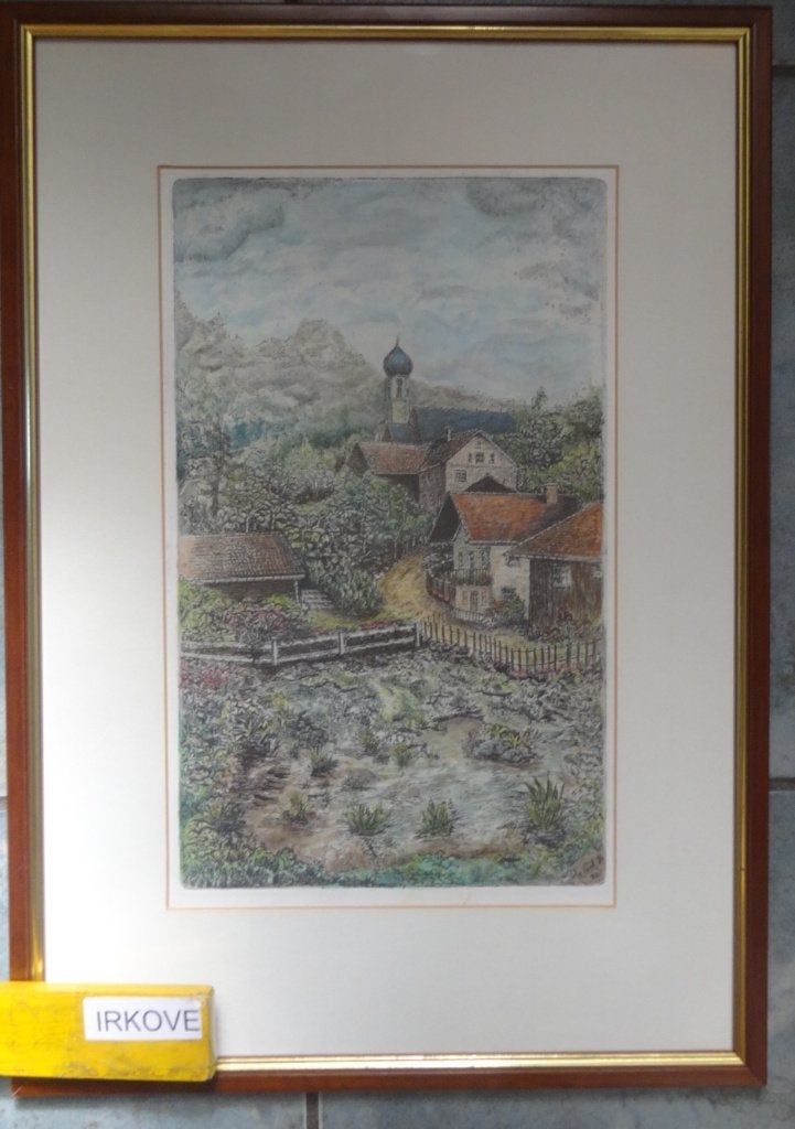 GEMENGDE TECHNIEK BALKAN DORP * In Lijst *, Ophalen of Verzenden, Klassiek, Gemengde techniek, Achter glas