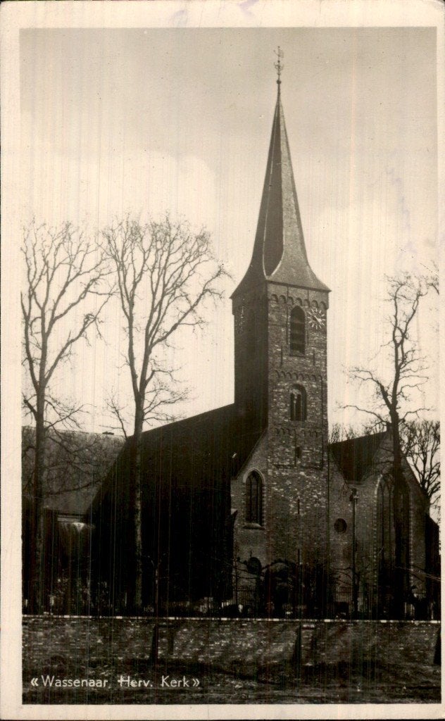 Wassenaar - Herv. Kerk - Voorgevel, Ophalen of Verzenden, 1920 tot 1940, Gelopen, Zuid-Holland
