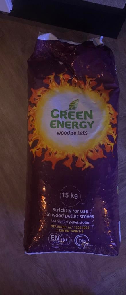 Green Energy Houtpellets 15 kg - Premium Kwaliteit, Ophalen of Verzenden, Nieuw, Hout, Pelletkachel