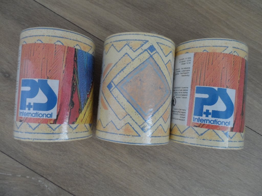 Behangstrook geel motief 3x 10m, Huis en Inrichting, Stoffering | Behang, Ophalen of Verzenden, Geel