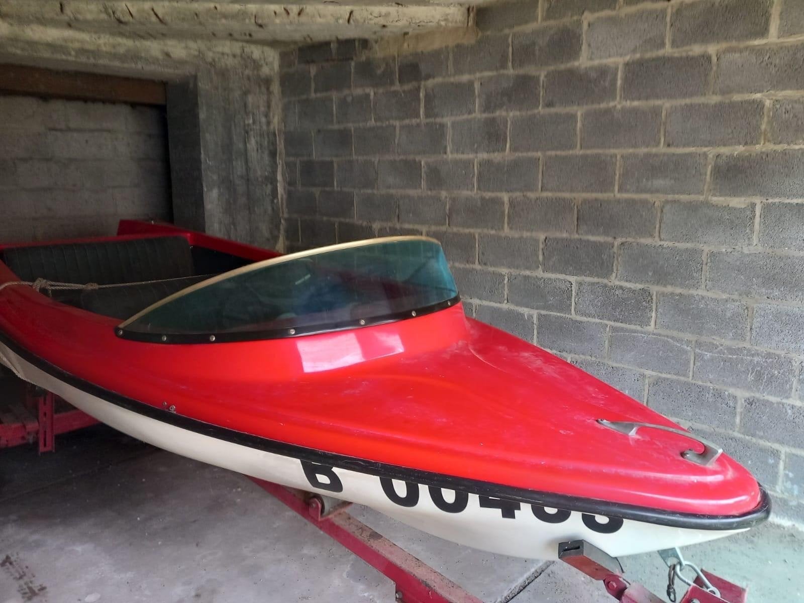Rode Polyester Weekend Bootje (jaren 70), Ophalen, Gebruikt