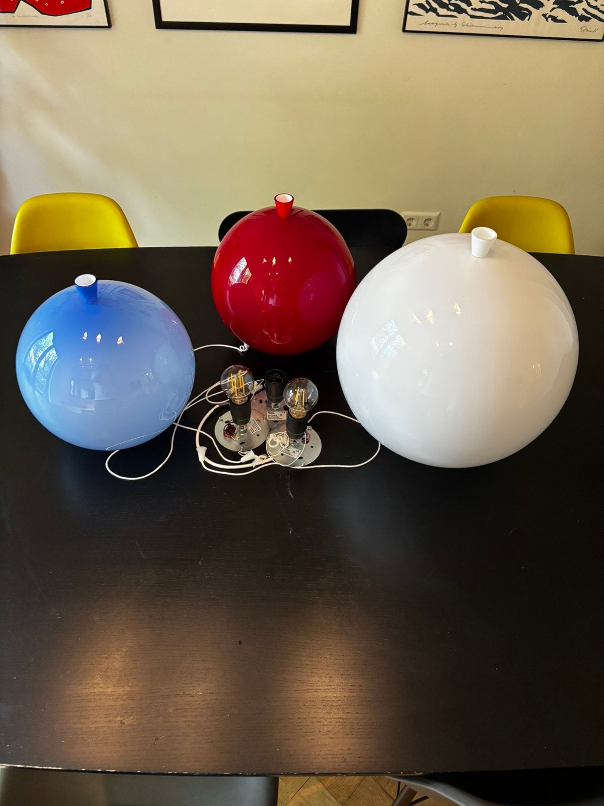 Brokis Memory design Plafondlampen - Rood en Wit (3 stuks), Ophalen, E27 (groot), Overige merken, Glas