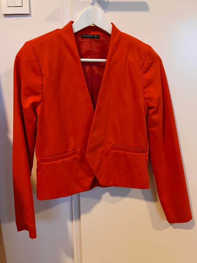 Leuk oranje colbert blazer | maat 34, Ophalen of Verzenden, Zo goed als nieuw, Maat 34 (XS) of kleiner, Oranje