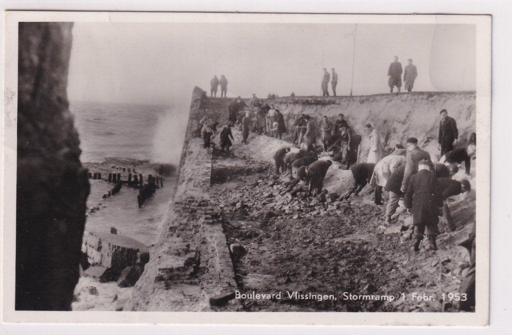 Vlissingen stormramp 1953 Boulevard, Verzenden, 1940 tot 1960, Gelopen, Zeeland