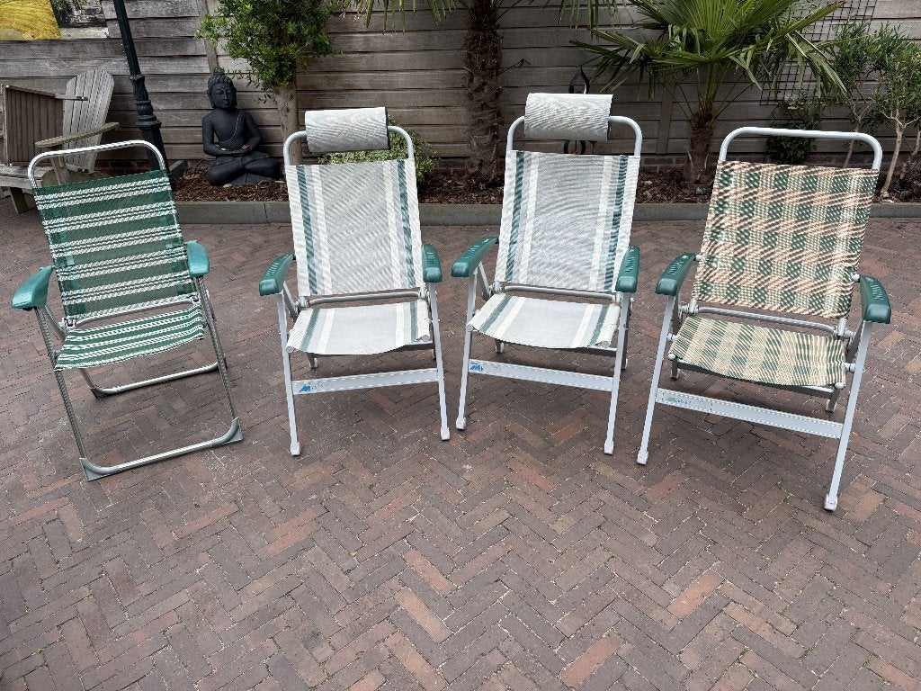 Campingstoel, Tuin en Terras, Ophalen, Gebruikt, Aluminium, Verstelbaar