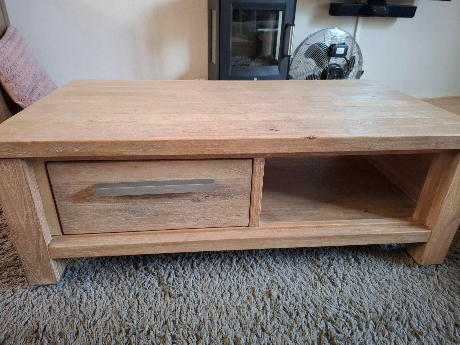 Houten salontafel met lade, Huis en Inrichting, Ophalen, 50 tot 100 cm, Zo goed als nieuw, Minder dan 100 cm