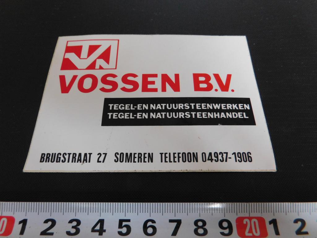 sticker someren VOSSEN BV tegel en natuursteen, Ophalen, Zo goed als nieuw