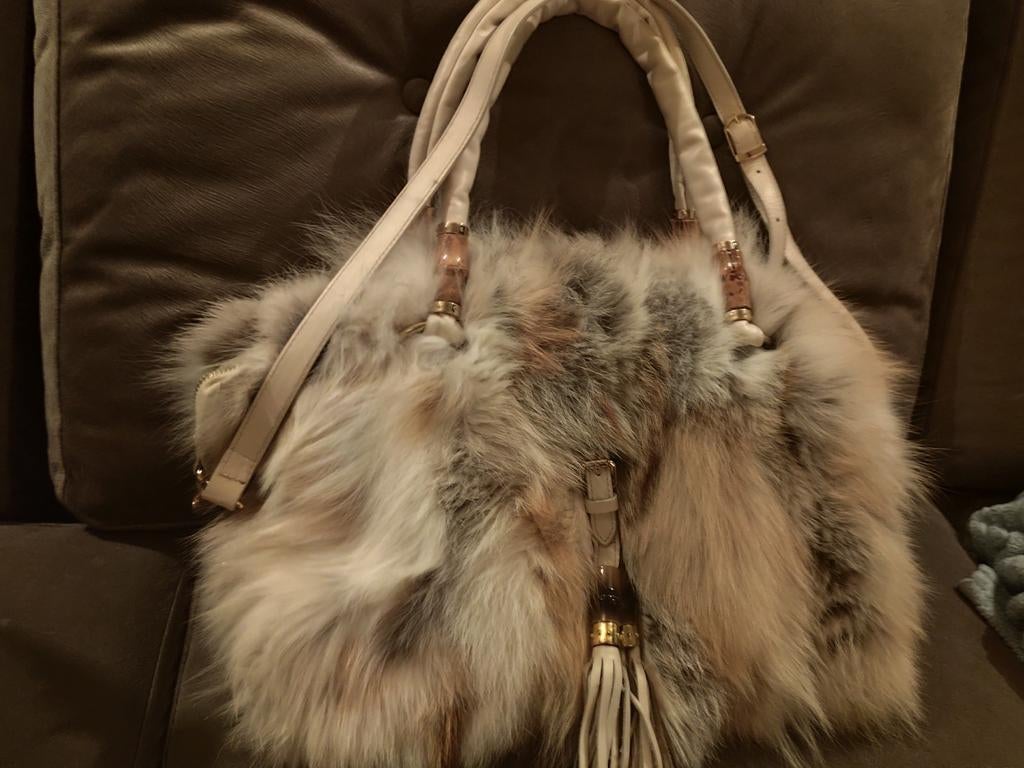 Luxe tas met echt bont en leer .Bijpassende Jas!, Sieraden, Tassen en Uiterlijk, Tassen | Damestassen, Ophalen of Verzenden, Zo goed als nieuw