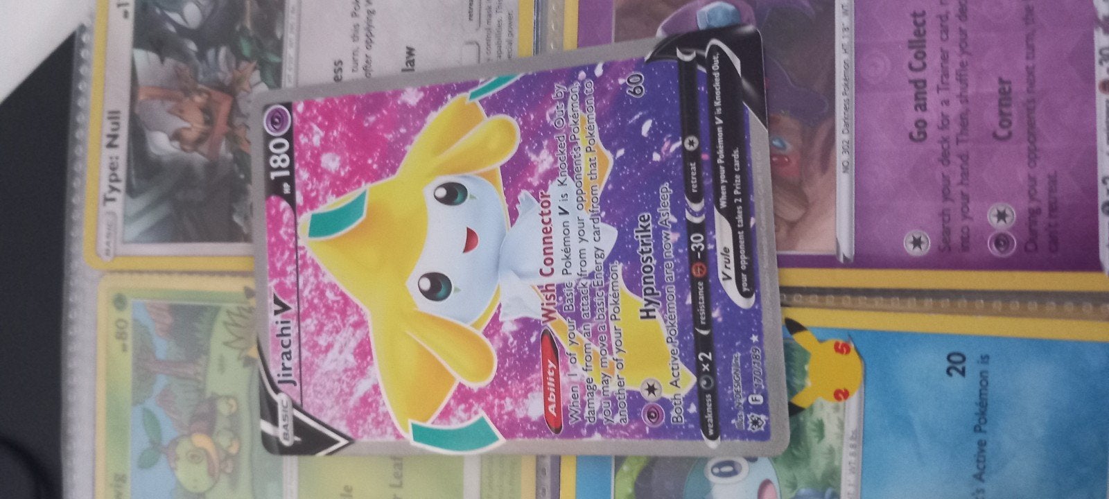 Jirachi V Pokémon kaart, Ophalen of Verzenden, Zo goed als nieuw, Losse kaart