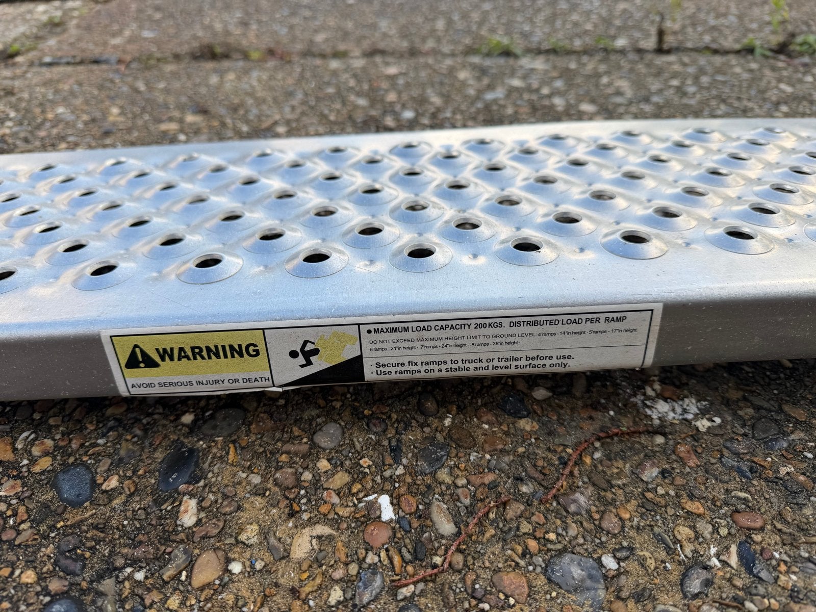 Oprijplaat 150x22mm - Aluminium, 200kg draagvermogen, Ophalen
