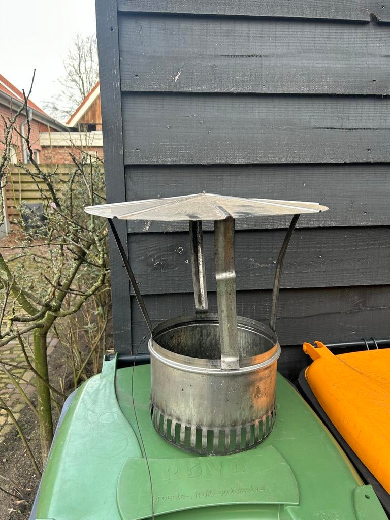 RVS Schoorsteenkap / Regenkap Ø250mm, Ophalen of Verzenden, Gebruikt