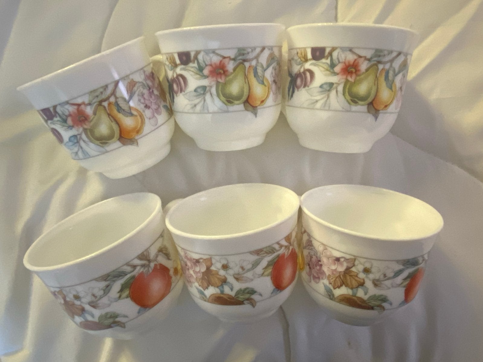 6x Arcopal France vintage kopjes Fruits de France, Ophalen of Verzenden