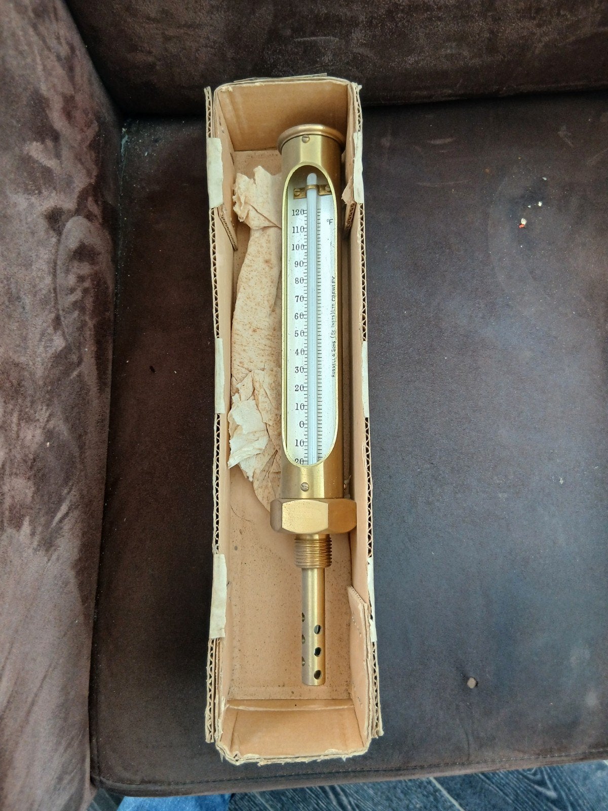 Messing thermometer koelwater sleepboot stationairr motor, Ophalen of Verzenden, Nieuw