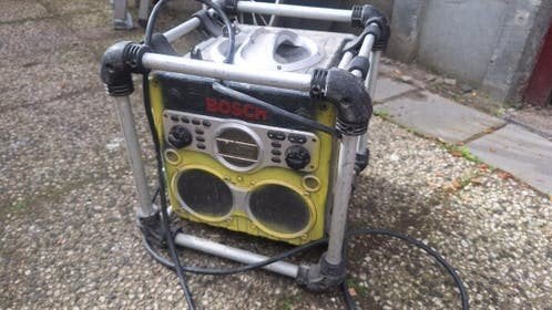 Bosch Bouwradio met CD-speler en stekkers aansluiting, Ophalen of Verzenden, Gebruikt, Bouwradio, Met cd-speler