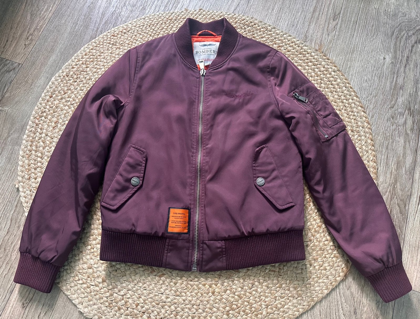 Original Bombers flight jacket XS/34, Ophalen of Verzenden, Gedragen, Maat 34 (XS) of kleiner, Rood