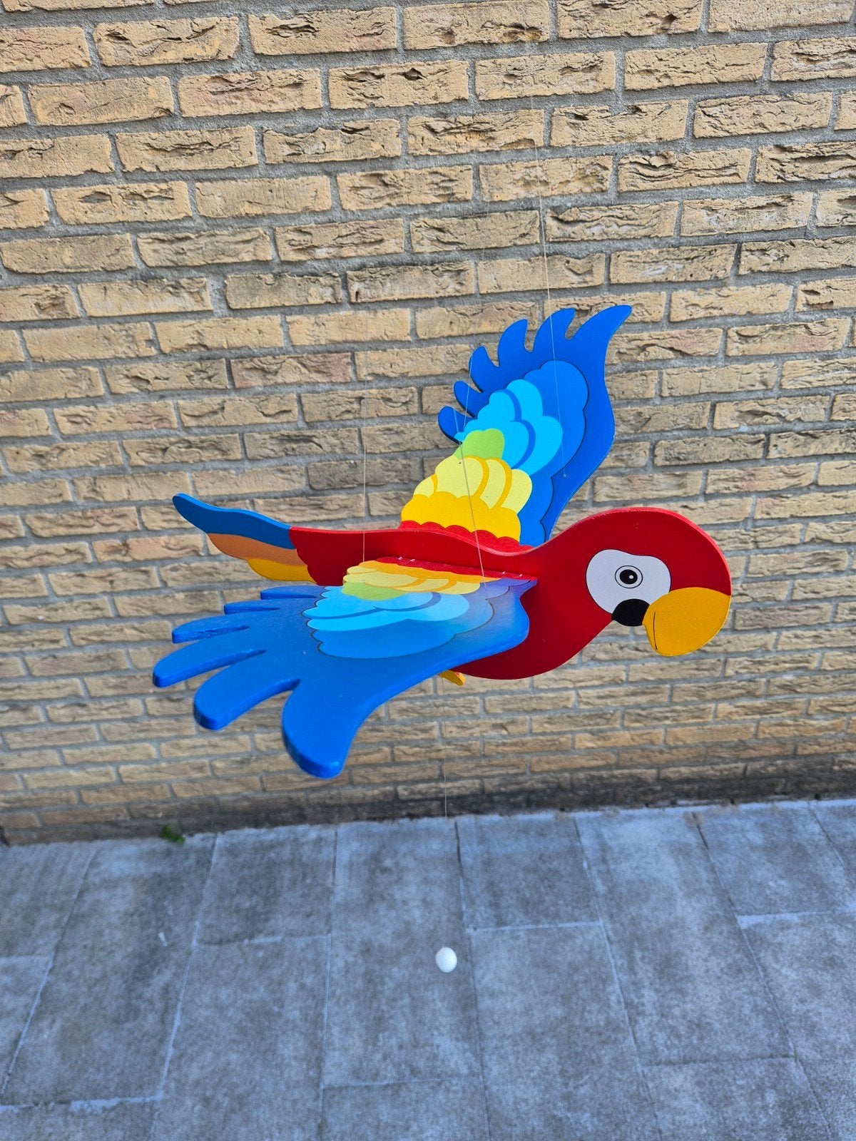 Goki Zweeffiguur Papegaai - Kleurrijke Houten Decoratie, Ophalen of Verzenden, Zo goed als nieuw, Jongen of Meisje